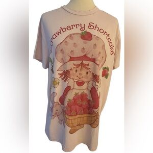 Dolls Kills X Light Pink Strawberry Shortcake Short Sleeve T Shirt Size Medium